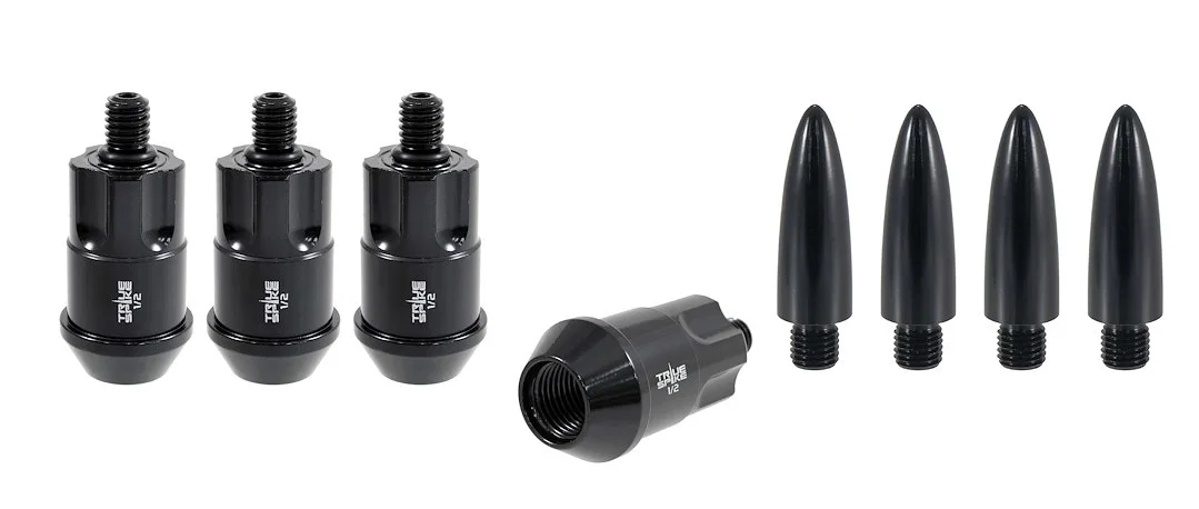 1220K108 – TRUE SPIKE Wheel Lock, Lug Nut Lock 1/2 Inch x 20 Thread Size 60 Degree Conical Acorn 1.6 Inch Overall Len...